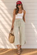 Green Stripe Wide Leg Pants | Love on the Hanger | Small