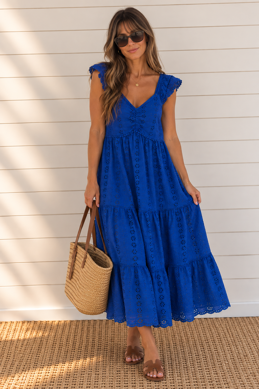Eyelet Midi Dress | Jopana | Small